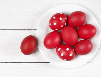 Red Egg Dye BAGATZOUNIS + Free Gloves: Vibrant Red, Foolproof, Kid-Safe | Ready in 15-Minutes!